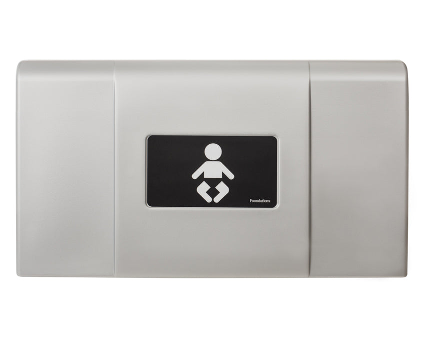 Foundations 200-EH-04 Ultra Horizontal Baby Changing Station (EZ Mount Backer Plate Included), Black / Metallic
