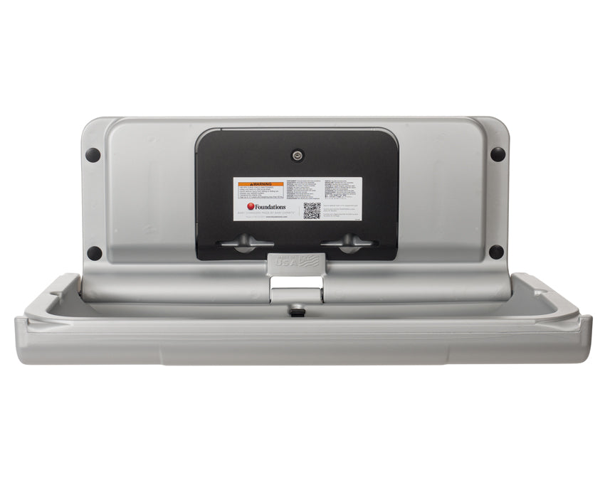 Foundations 200-EH-04 Ultra Horizontal Baby Changing Station (EZ Mount Backer Plate Included), Black / Metallic