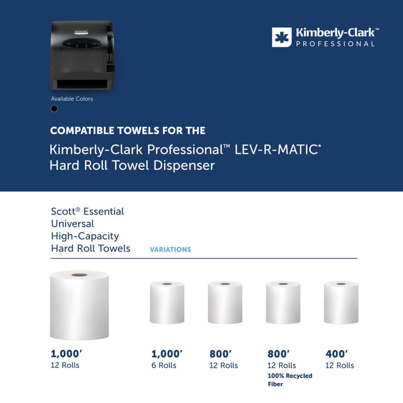 Kimberly-Clark Lev-R-Matic Roll Towel Dispenser, 13 3/10W X 9 4/5D X 13 1/2H, Smoke - KCC09765