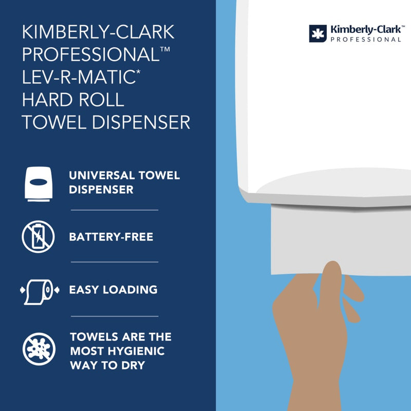 Kimberly-Clark Lev-R-Matic Roll Towel Dispenser, 13 3/10W X 9 4/5D X 13 1/2H, Smoke - KCC09765