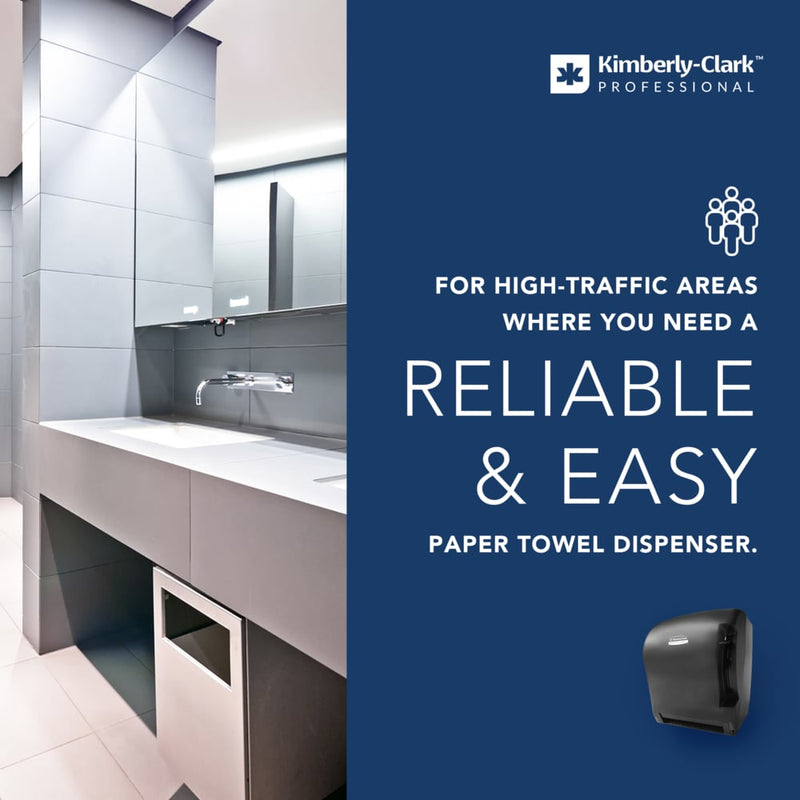 Kimberly-Clark Lev-R-Matic Roll Towel Dispenser, 13 3/10W X 9 4/5D X 13 1/2H, Smoke - KCC09765