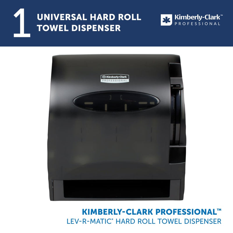 Kimberly-Clark Lev-R-Matic Roll Towel Dispenser, 13 3/10W X 9 4/5D X 13 1/2H, Smoke - KCC09765