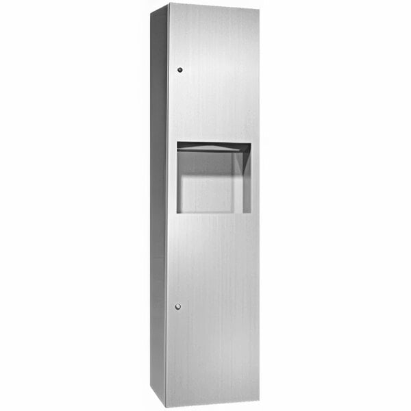 ASI 6467-9 Combination Commercial Paper Towel Dispenser/Waste Receptacle, Surface-Mounted, Stainless Steel