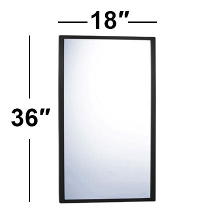 Bobrick 290.MBLK (18 x 36) 290 Mirror, Welded-Frame Mirrors, Matte Black, 18"W x 36"H