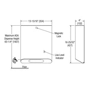 Bradley Elvari Series Towel Dispenser - Surface Mounted, Medium Capacity - 2B1-110000-BR, Brushed Brass