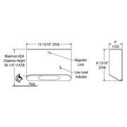 Bradley Elvari Series Towel Dispenser - Surface Mounted, Small Capacity - 2B1-113400-BR, Brushed Brass