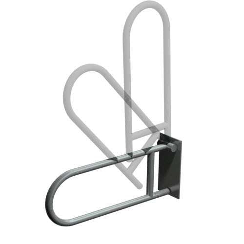 ASI 3413-25 Swing Up Grab Bar (1-1/4" O.D) - Smooth - w/ Toilet Tissue Holder - Surface Mounted