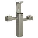 KOA Haws Modular Outdoor Stainless Steel Pedestal with One Bottle Filler and Two Fountains, (This Freeze Resistant Unit Requires Additional Parts - See Product Description for Links) Painted Silver - 3612FR-STD