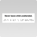 Koala Kare 372 LABEL, BRAILLE, NEVER LEAVE CH