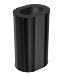 Bradley Elvari Covered Freestanding Waste Receptacle, 21 Gallon, Brushed Black - 3B1-113800-BB