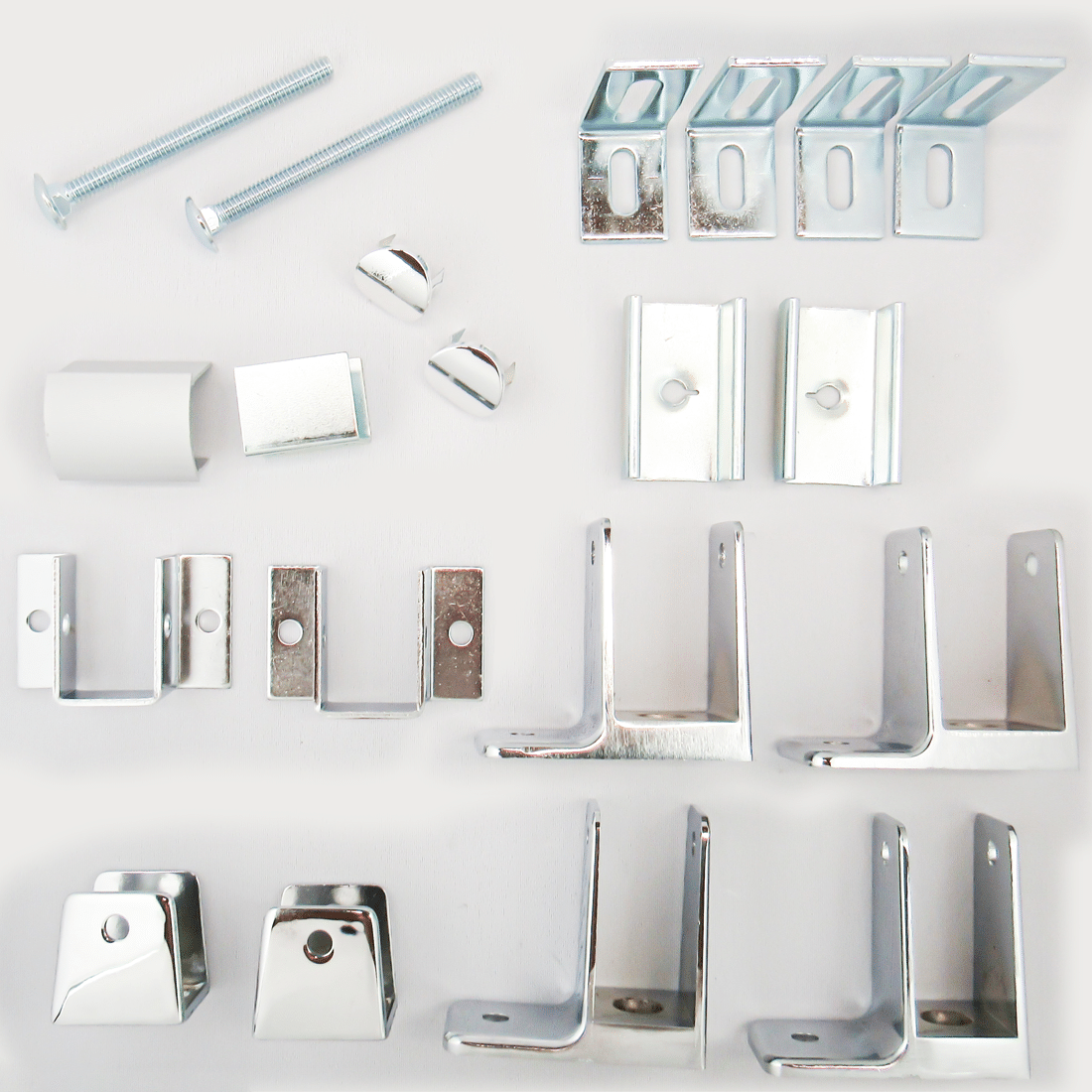 Hadrian 625421 Hardware In-Corner Stall, Stirrup Style, Solid Plastic, Aluminum Bathroom Stall Hardware - Wall Brackets