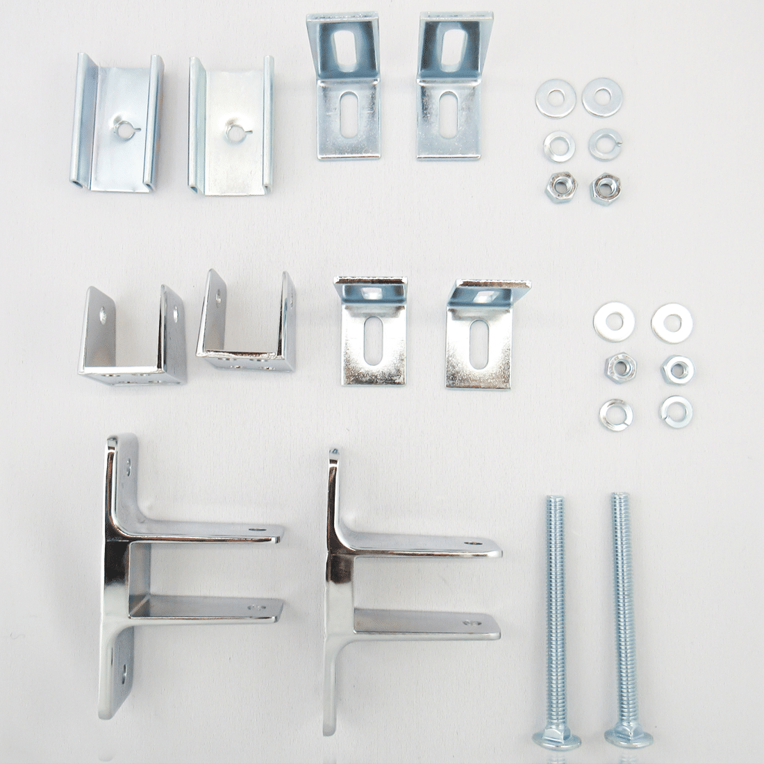Hadrian 600422 Hardware Dividing Panel, Stirrup Style, Powder Coated Metal, Chrome Bathroom Stall Hardware - Panel Brackets