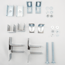 Hadrian 600422 Hardware Dividing Panel, Stirrup Style, Powder Coated Metal, Chrome Bathroom Stall Hardware - Panel Brackets
