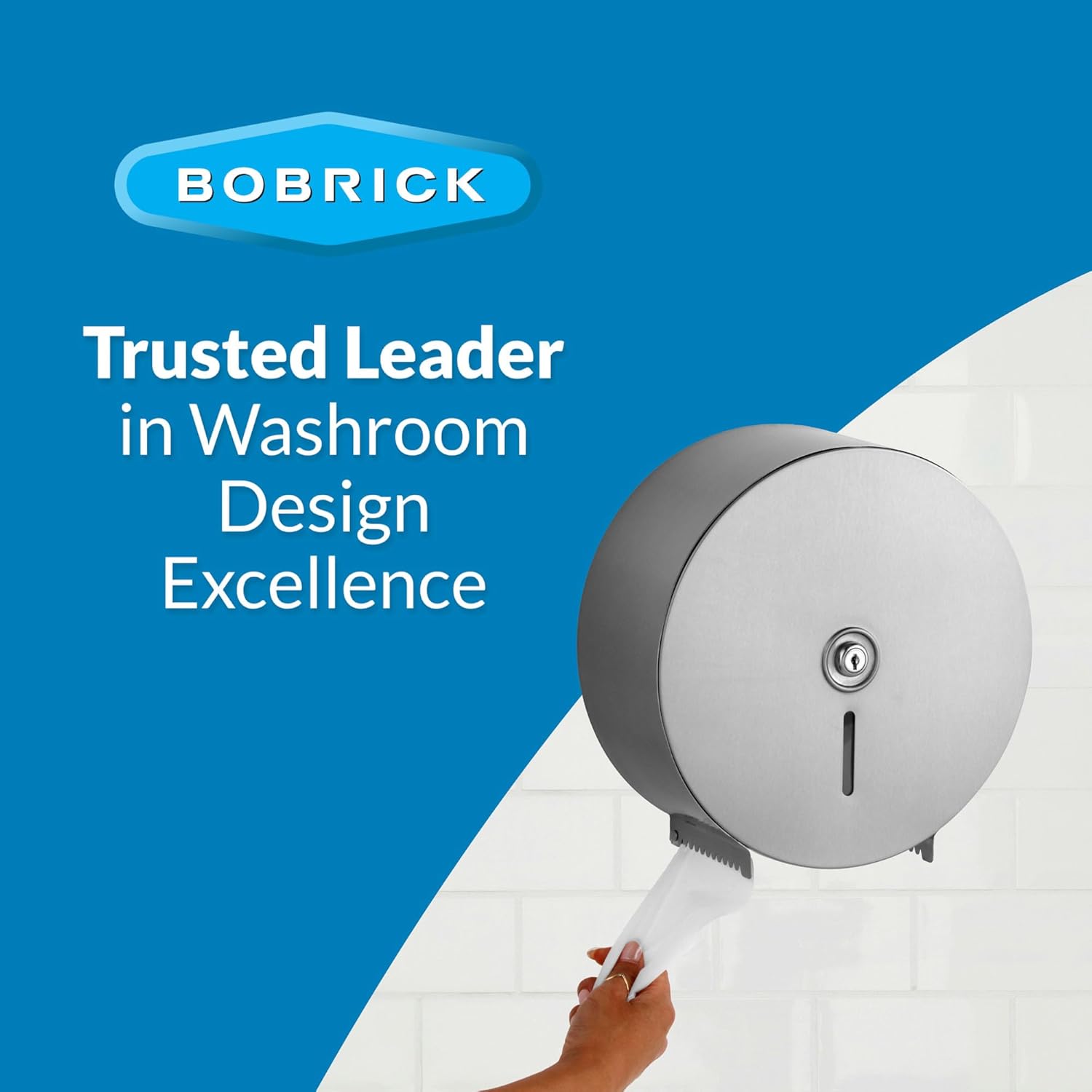 Bobrick B-2890 Commercial Toilet Paper Dispenser, Surface-Mounted, Stainless Steel w/ Satin Finish