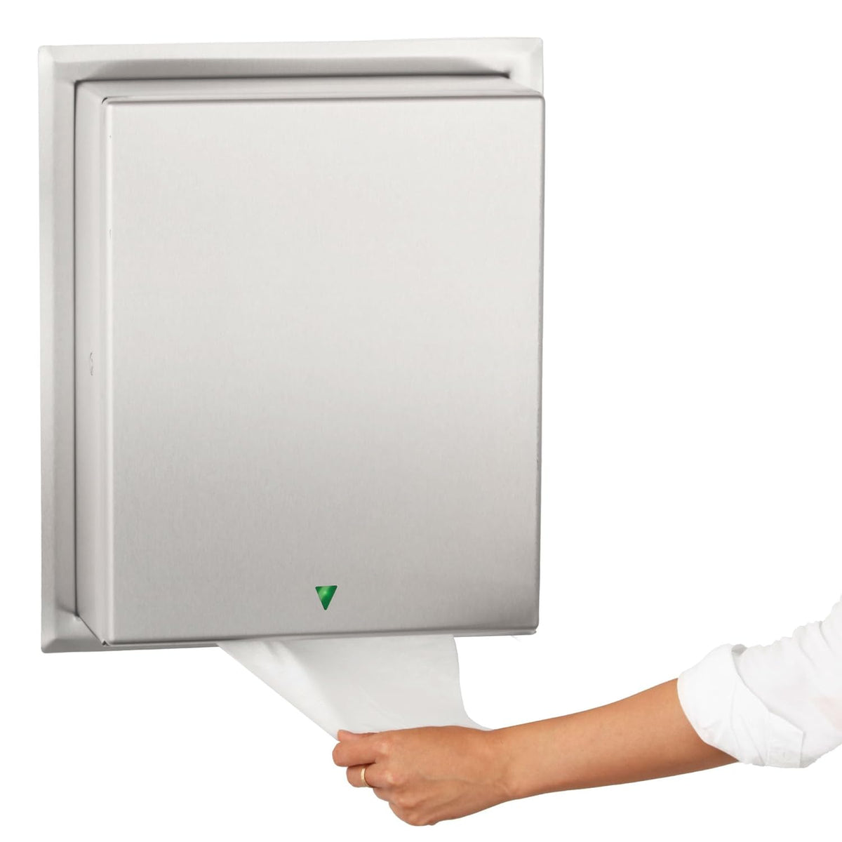 Bobrick B-29744 Automatic Commercial Paper Towel Dispenser, Semi-Recessed-Mounted, Stainless Steel