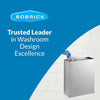 Bobrick B-279 Commercial Restroom Trash Can, 6.4 Gallon, Surface-Mounted, 14