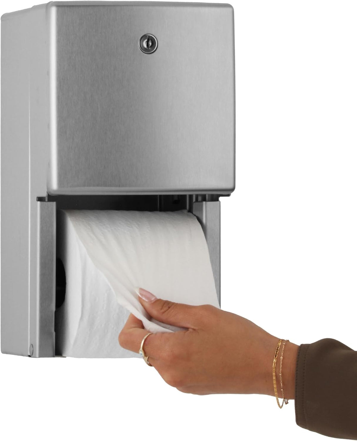 Bobrick B-4288 Commercial Toilet Paper Dispenser, Surface-Mounted, Stainless Steel w/ Satin Finish