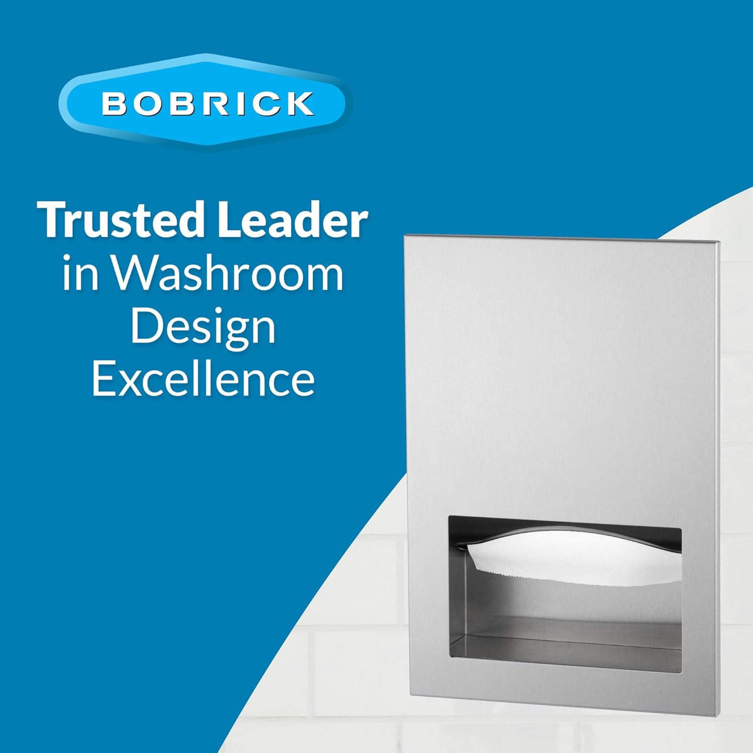 Bobrick B-35903 Commercial Paper Towel Dispenser, Recessed-Mounted, Stainless Steel