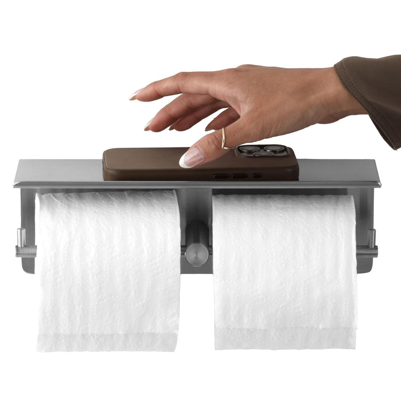 Bobrick B-540 Surface-Mounted Toilet Tissue Dispenser & Utility Shelf