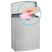 Bobrick B-270 Commercial Restroom Sanitary Napkin/Tampon Disposal, Surface-Mounted, Stainless Steel