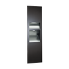 ASI 64672-2-41 Piatto Recessed 3-In-1 Paper Towel Dispenser, Hand Dryer and Waste Receptacle, 208-240V, Black Phenolic Door