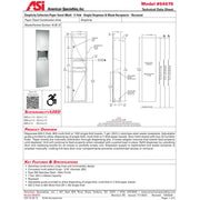 ASI 64676 Combination Commercial Paper Towel Dispenser/Waste Receptacle, Recessed-Mounted, Stainless Steel