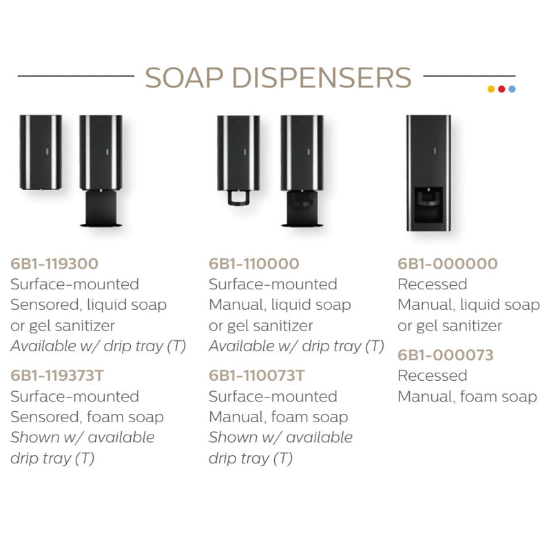 Bradley Elvari Series Automatic Foam Soap Sensor Dispenser - 40oz, Surface Mounted - 6B1-119373