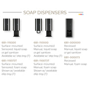 Bradley Elvari Series Automatic Liquid Soap/Gel Sanitizer Sensor Dispenser - 40oz, Surface Mounted - 6B1-119300-BR, Brushed Brass