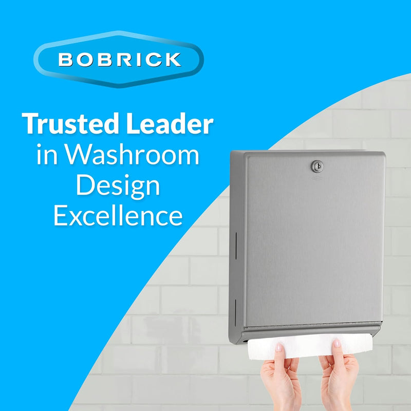 Bobrick B-262 Commercial Paper Towel Dispenser, Surface-Mounted, Stainless Steel