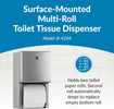 Bobrick B-4288 Commercial Toilet Paper Dispenser, Surface-Mounted, Stainless Steel w/ Satin Finish