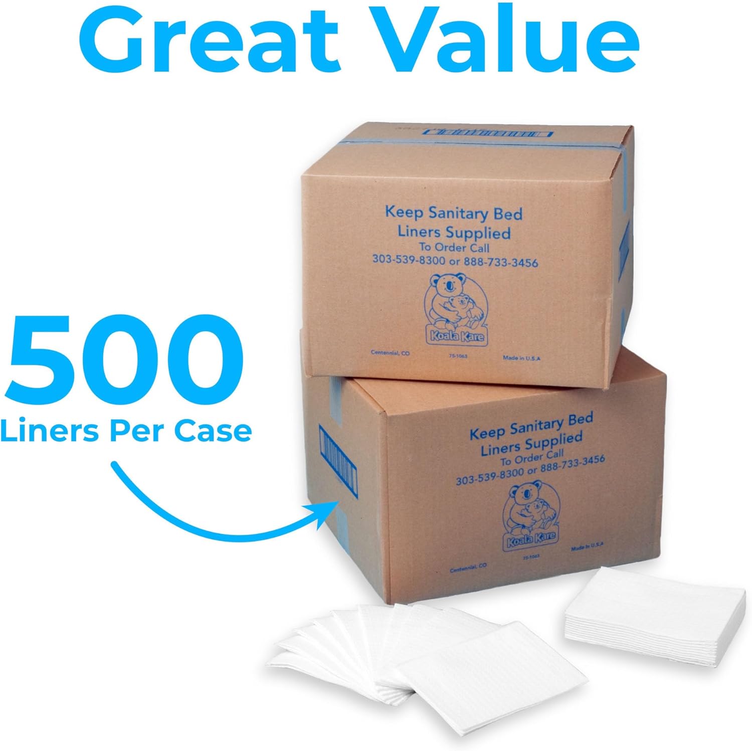 Koala Kare KB150-99 Baby Changing Station Sanitary Bed Liners, 500/Case