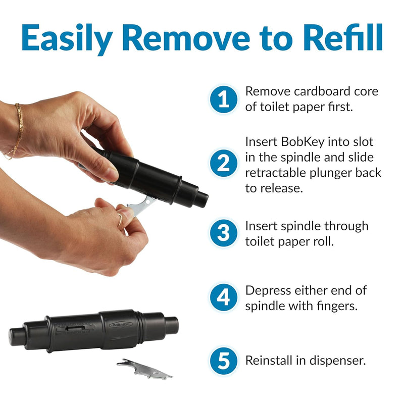 Bobrick 283-604 Commercial Toilet Paper Theft-Resistant Spindle, Plastic