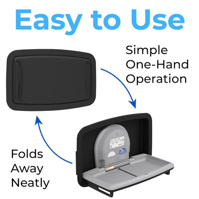 Bobrick KB310-SSRE-MBLK Horizontal Recessed SS BCS Matte Black Baby Changer