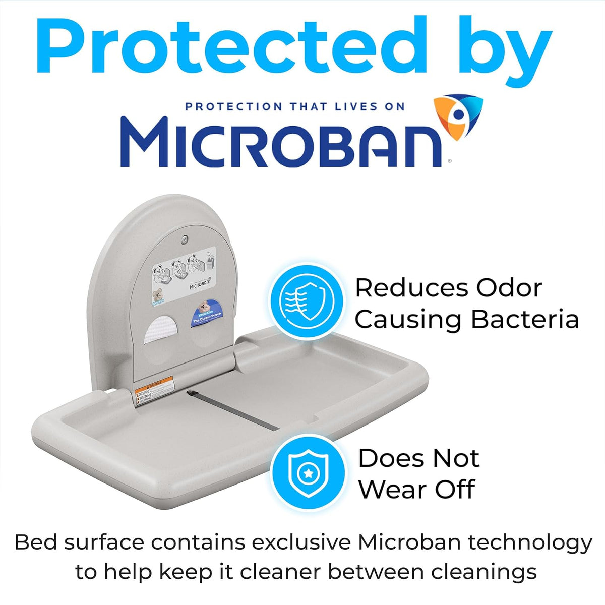 Koala Kare KB300-05 Horizontal Baby Changing Station, Surface-Mounted, White Granite (Formerly KB200-05)