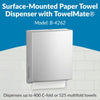 Bobrick B-4262 Commercial Paper Towel Dispenser, Surface-Mounted, Stainless Steel