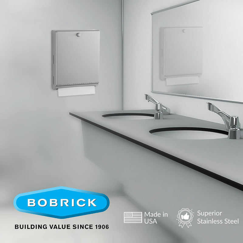 Bobrick B-2620 Commercial Paper Towel Dispenser, Surface-Mounted, Stainless Steel