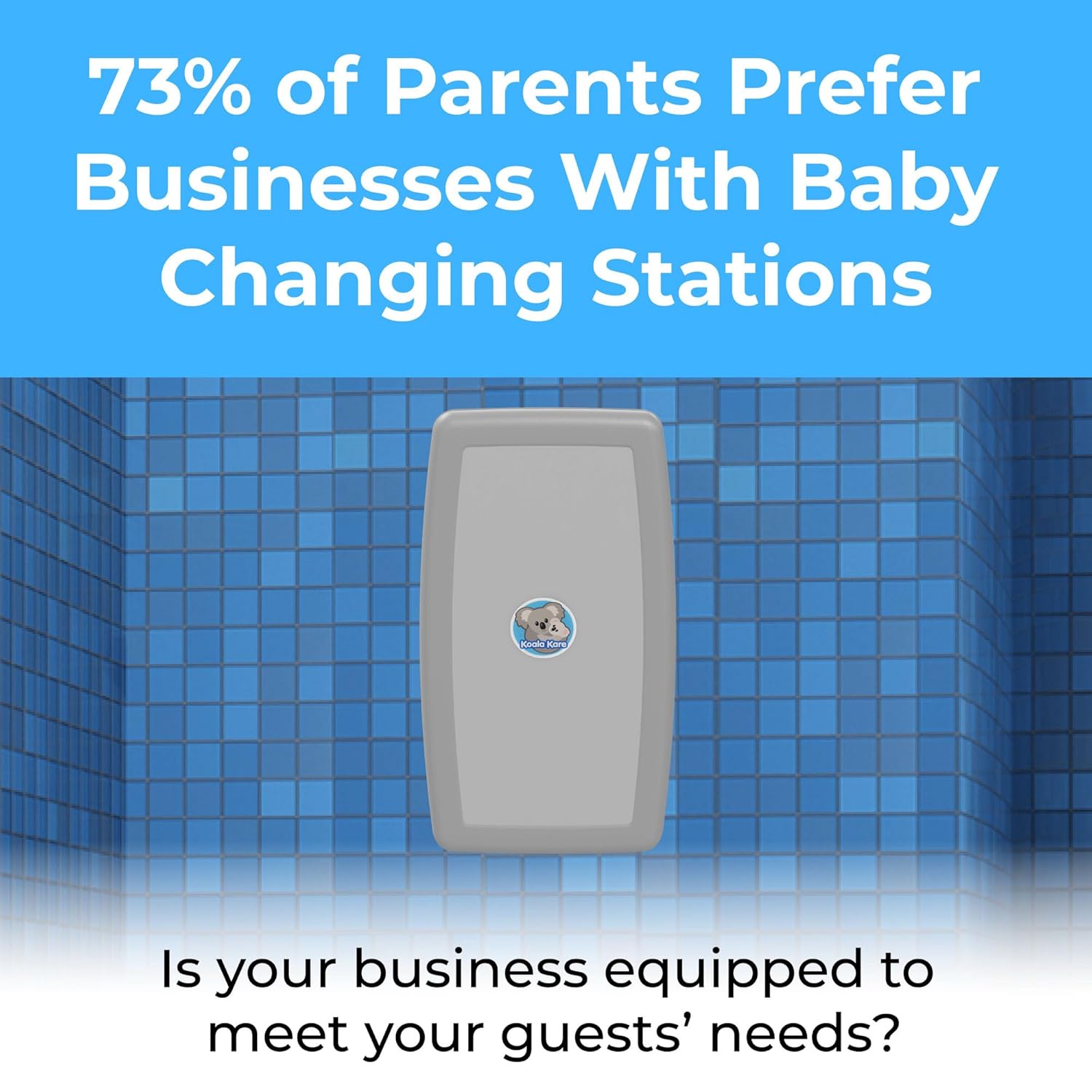 Koala Kare KB301-01 Grey Vertical Baby Changing Station, Surface-Mounted