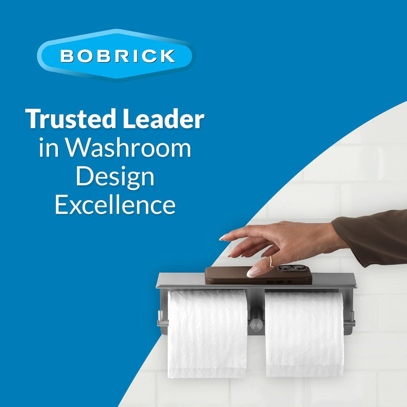Bobrick B-540 Surface-Mounted Toilet Tissue Dispenser & Utility Shelf