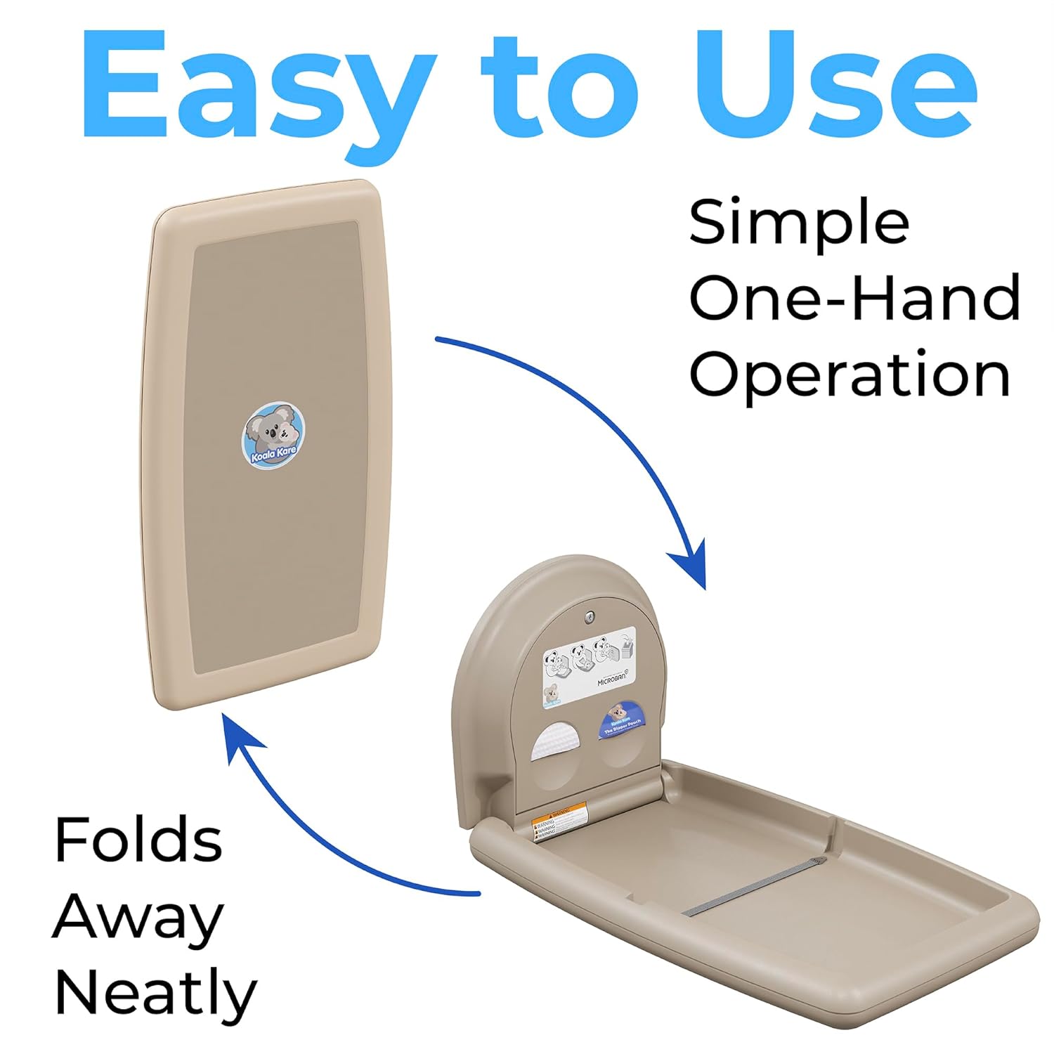 Koala Kare KB301-00 Beige Vertical Baby Changing Station, Surface-Mounted