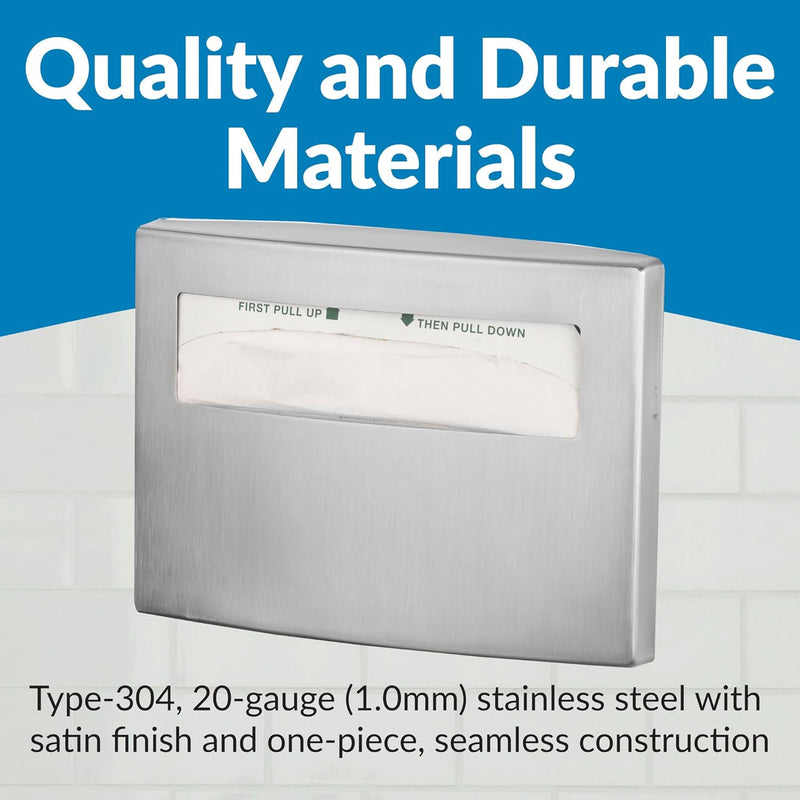 Bobrick B-4221 Commercial Toilet Seat Cover Dispenser, Surface-Mounted, Stainless Steel