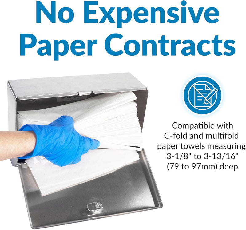 Bobrick B-26212 Commercial Paper Towel Dispenser, Surface-Mounted, Stainless Steel