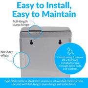Bobrick B-270 Commercial Restroom Sanitary Napkin/Tampon Disposal, Surface-Mounted, Stainless Steel