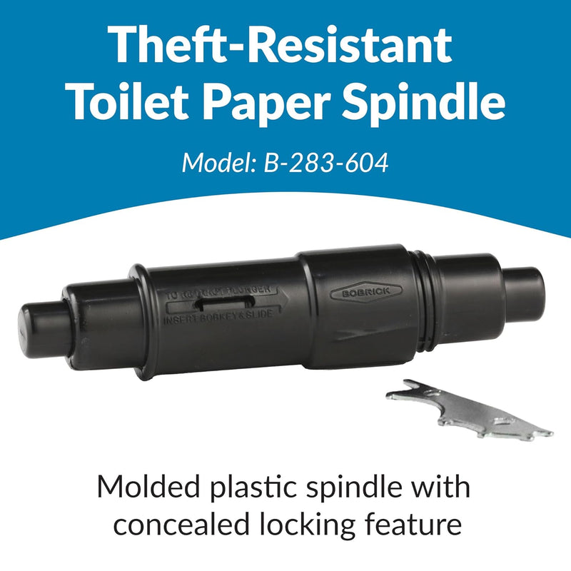 Bobrick 283-604 Commercial Toilet Paper Theft-Resistant Spindle, Plastic