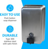 Bobrick B-2111 Commercial Liquid Soap Dispenser, Surface-Mounted, Manual-Push, Stainless Steel - 40 Oz