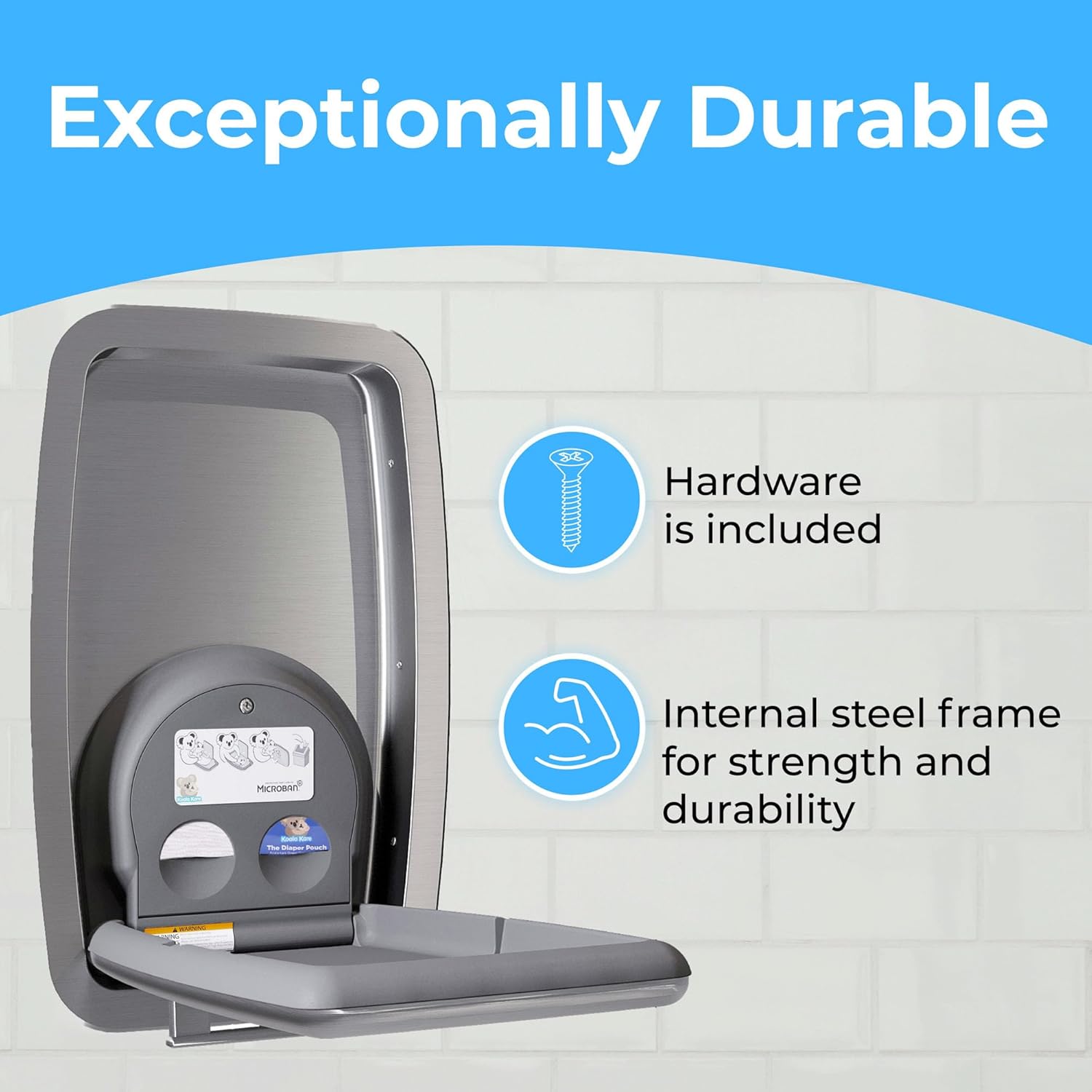 Koala Kare KB311-SSRE Vertical Stainless Steel Recessed-Mounted Baby Changing Station
