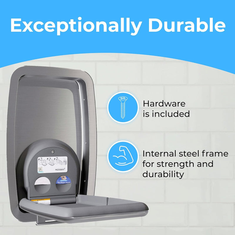 Koala Kare KB311-SSRE Vertical Stainless Steel Recessed-Mounted Baby Changing Station