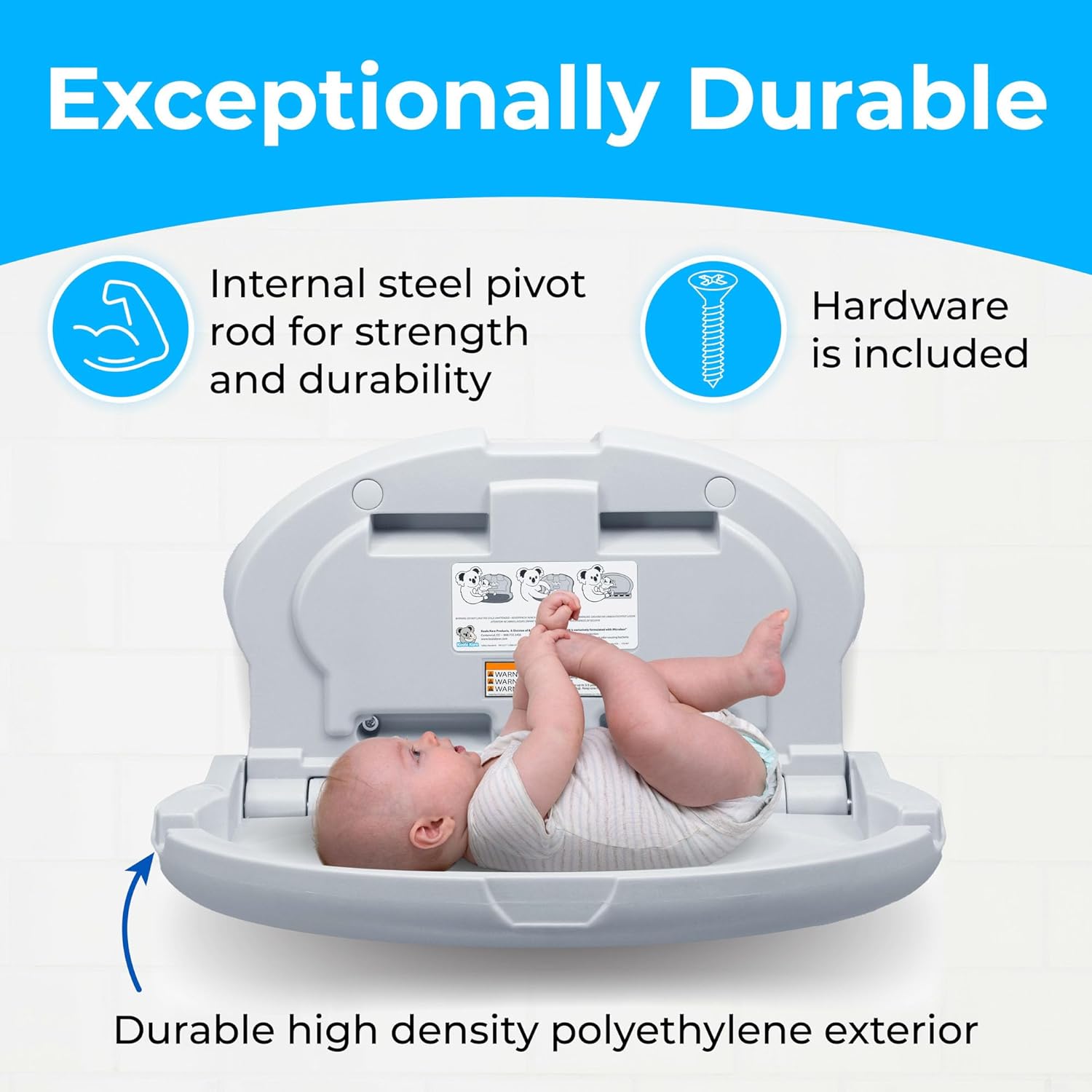 Koala Kare KB208-01 Horizontal Oval Baby Changing Station, Grey