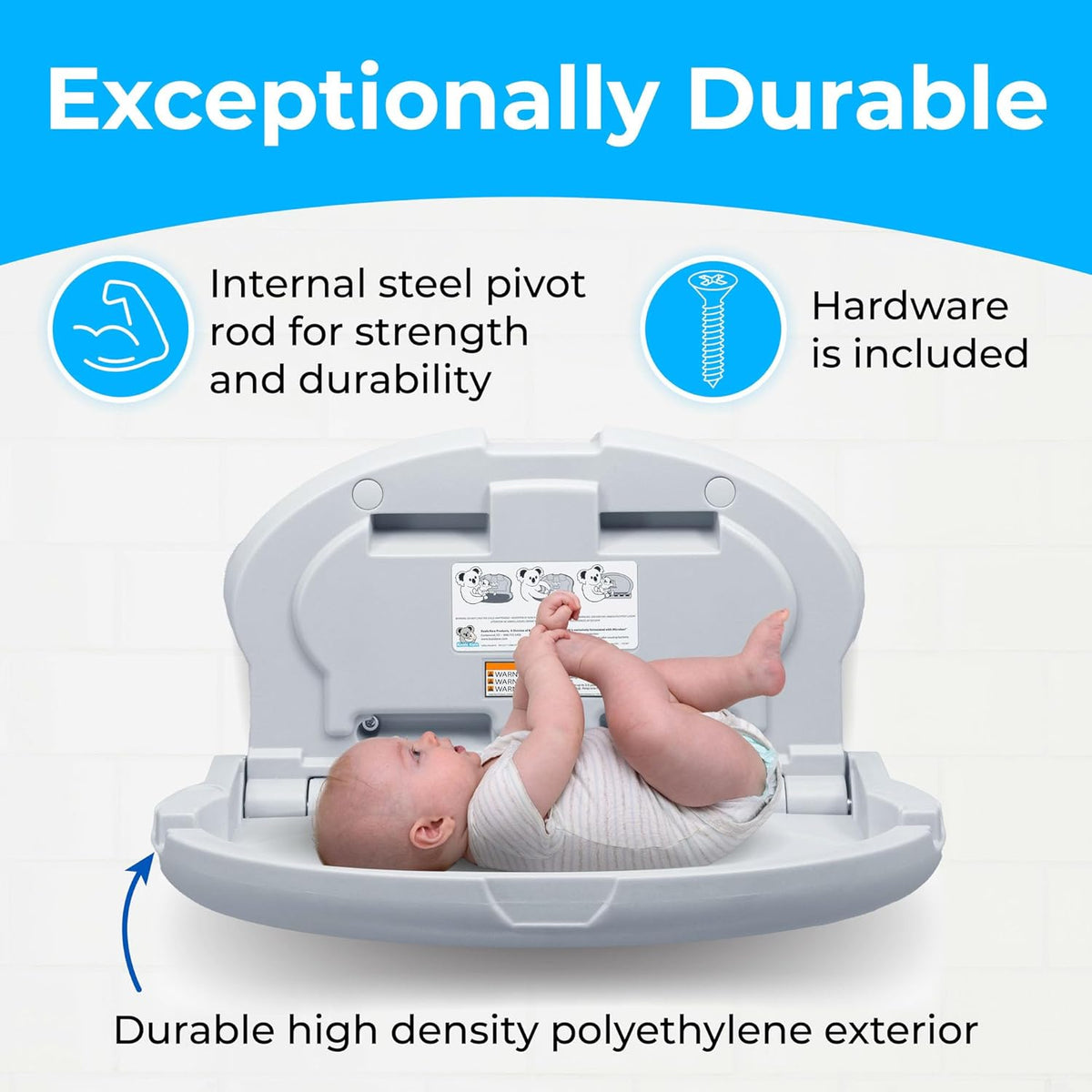Koala Kare KB208-01 Horizontal Oval Baby Changing Station, Grey