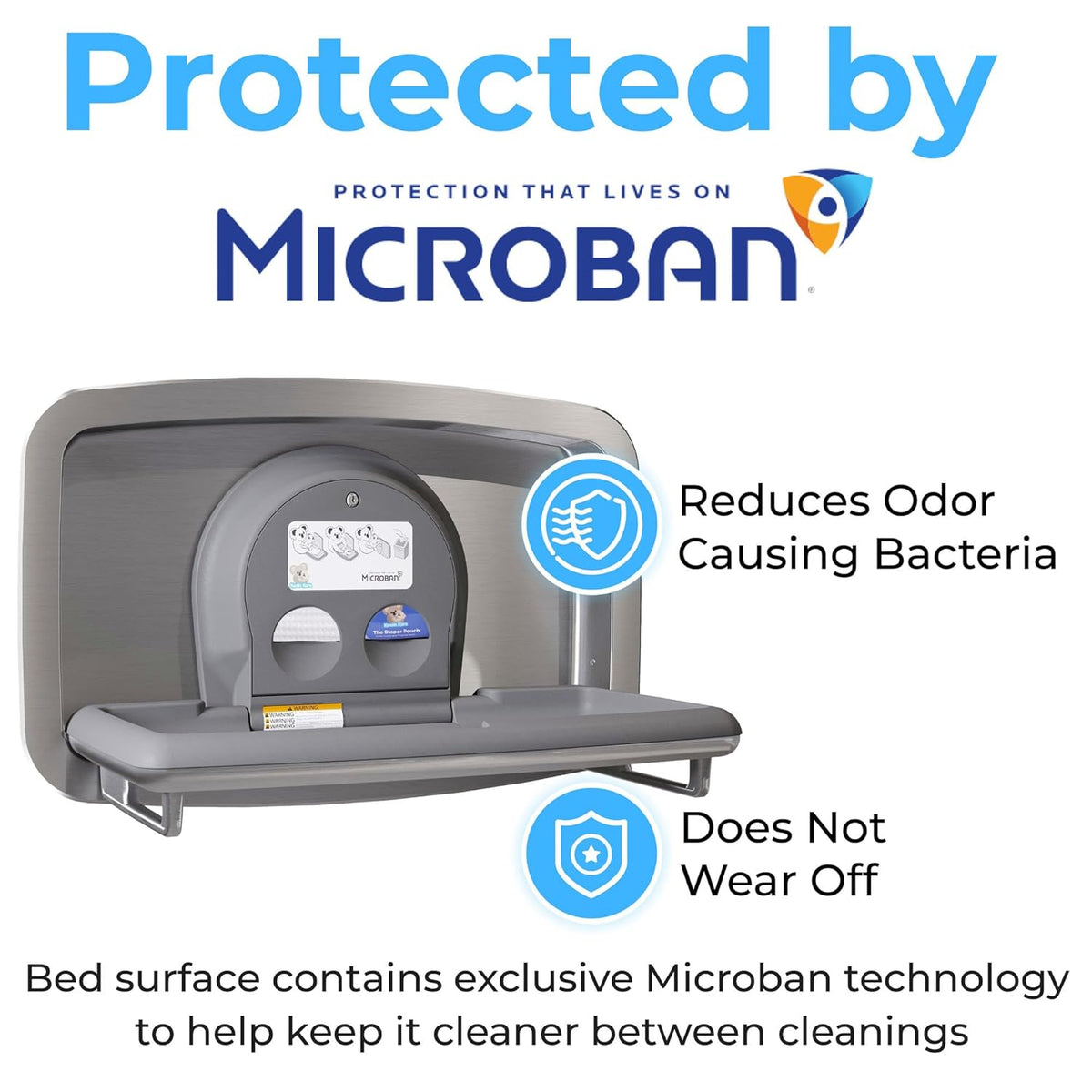 Koala Kare KB310-SSRE Horizontal Stainless Steel Recessed-Mounted Baby Changing Station