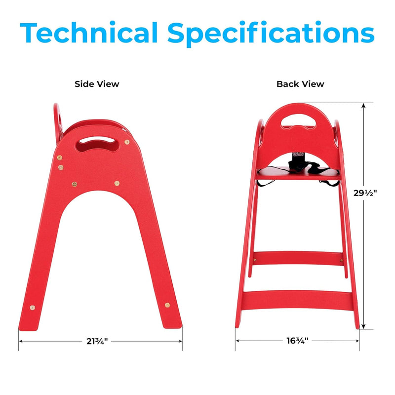 Koala Kare Designer High Chair (Red) Knockdown High Chair - KB105-03-KD